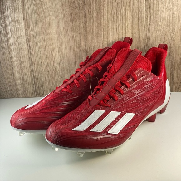 Adidas Adizero 2022 Football Cleats Power Red HP8749 Men’s Size 13 - Picture 3 of 9